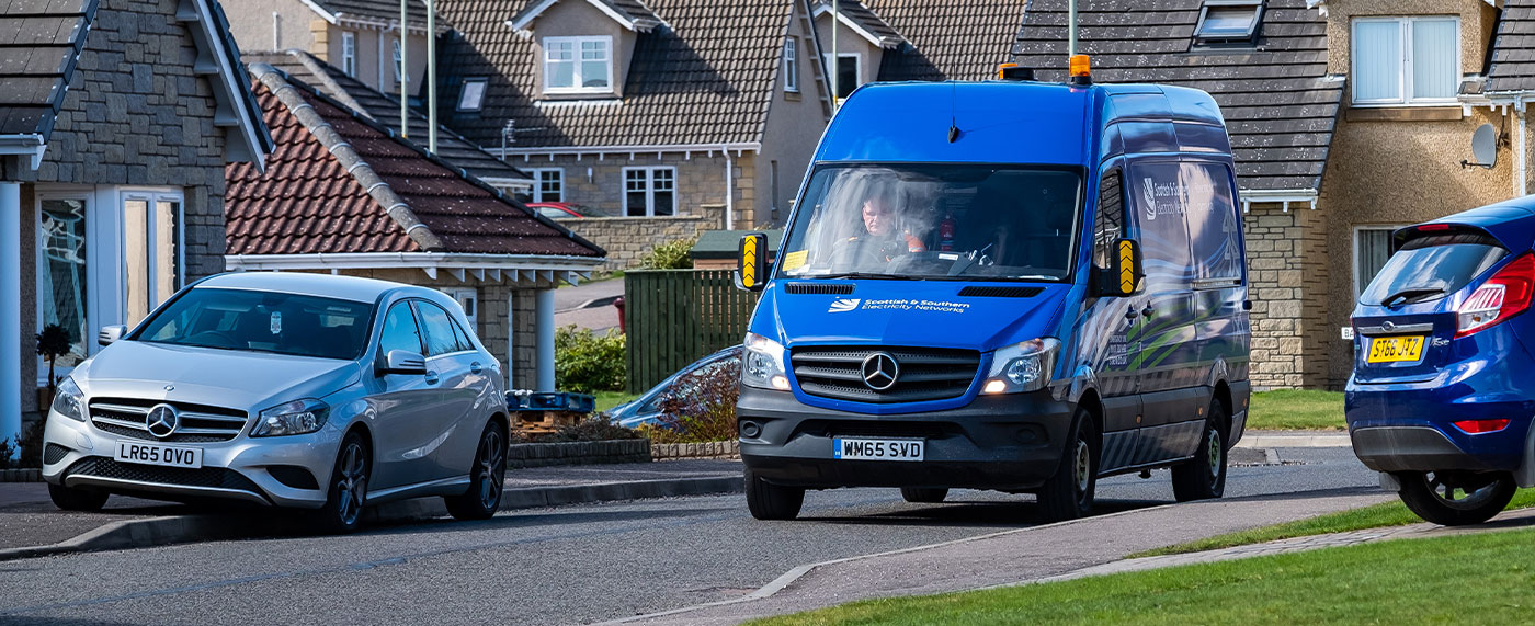 ssen van driving through community